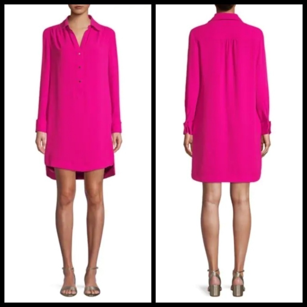 💕TRINA TURK💕 Welwood Long Sleeve Shirt Dress - Picture 5 of 8